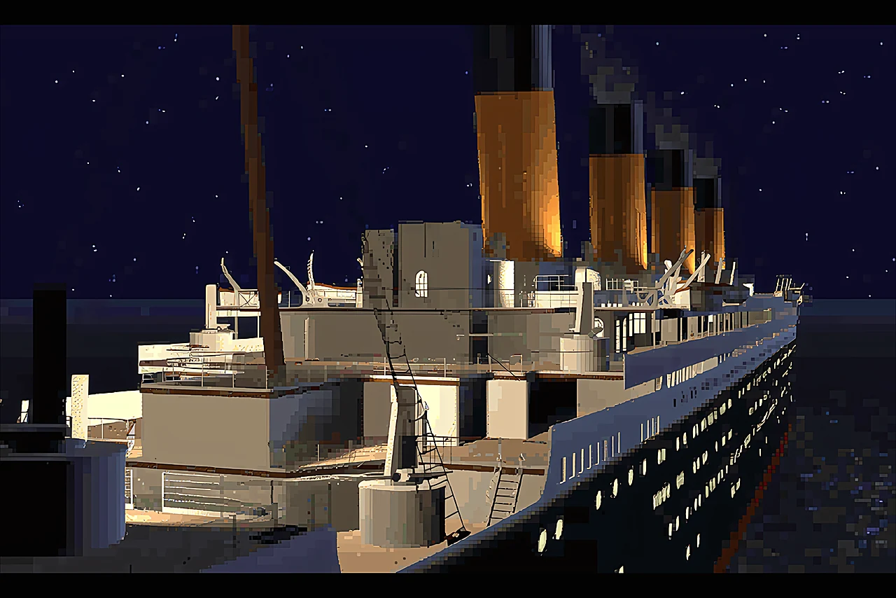 The Titanic at night