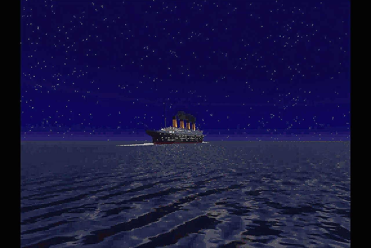 The Titanic at full steam
